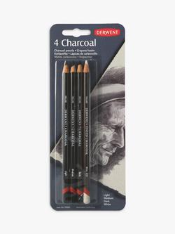Derwent Charcoal Pencils, Set of 4, Multi