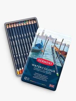 Derwent Watercolour Pencils Tin, Set of 12 - view 2, Multi