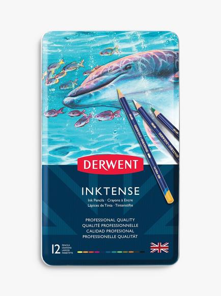 Derwent Inktense Pencils Tin, Set of 12, Multi