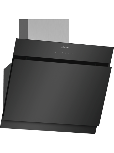 Neff N50 D65IHM1S0B Wall Chimney Hood, 59cm Wide, Black, 
