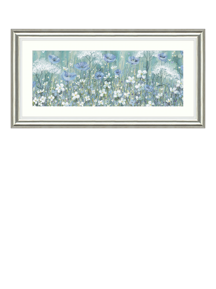 John Lewis Catherine Stephenson 'Lavender Daisy Meadow' Framed Print & Mount, 55.5 x 110.5cm, Blue