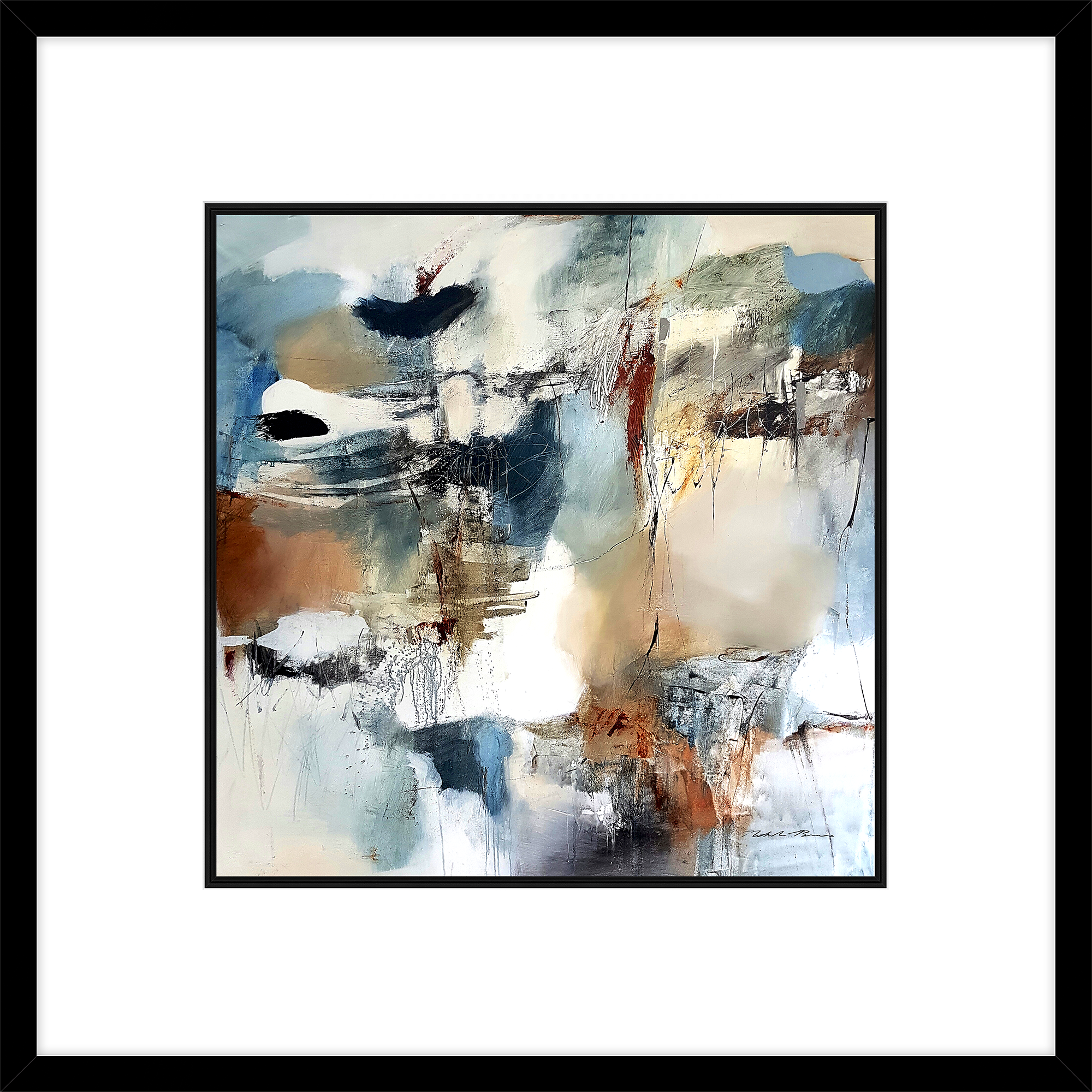 John Lewis Natasha Barnes Misty Waters Framed Print & Mount, 84.5 x 84.5cm
