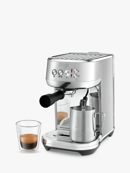 Sage Bambino Coffee Machine, Brushed Stainless Steel - view 2, Brushed Stainless Steel
