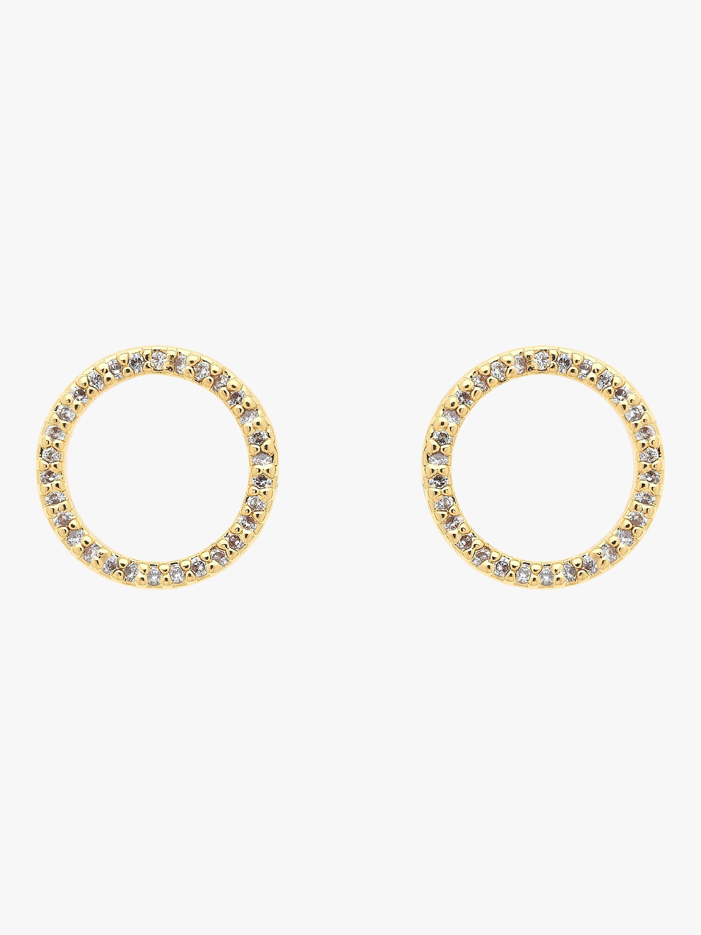 Melissa Odabash Crystal Circle Stud Earrings, Gold