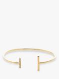 Melissa Odabash Crystal T Bar Bangle, Gold