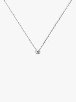 Melissa Odabash Round Crystal Pendant Necklace, Silver