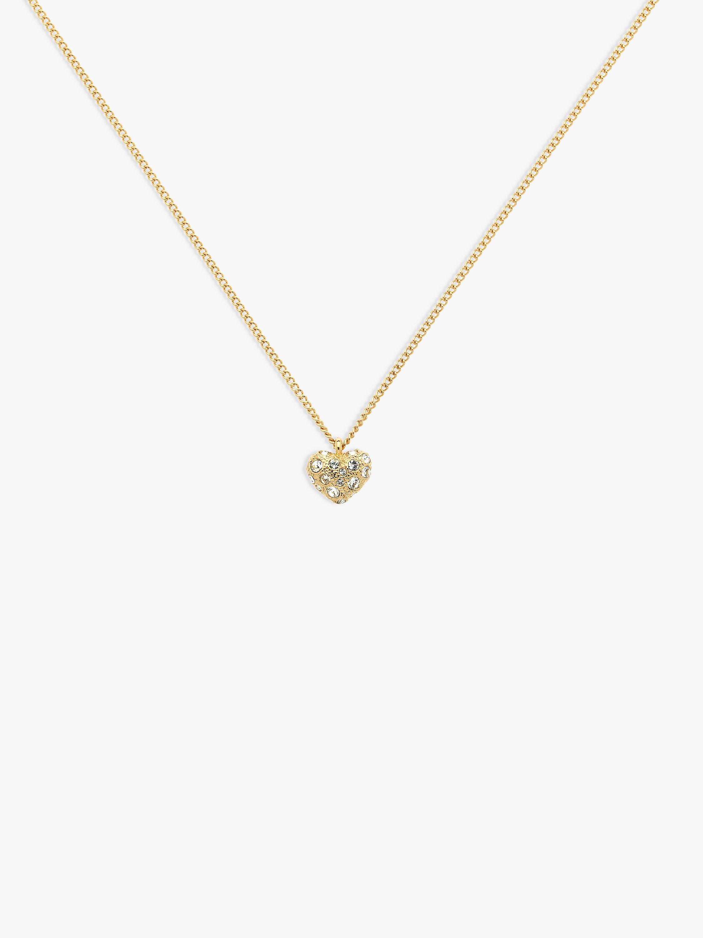 Melissa Odabash Crystal Heart Pendant Necklace, Gold