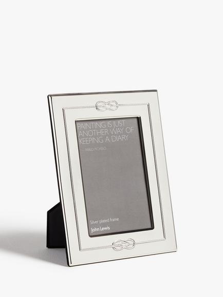 John Lewis Victoria Love Knot Photo Frame, Silver Plated, Silver