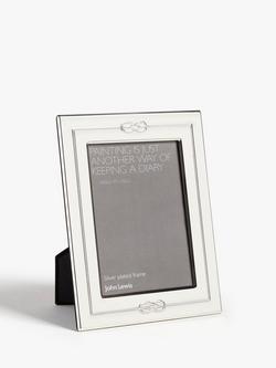 John Lewis Victoria Love Knot Photo Frame, Silver Plated, Silver