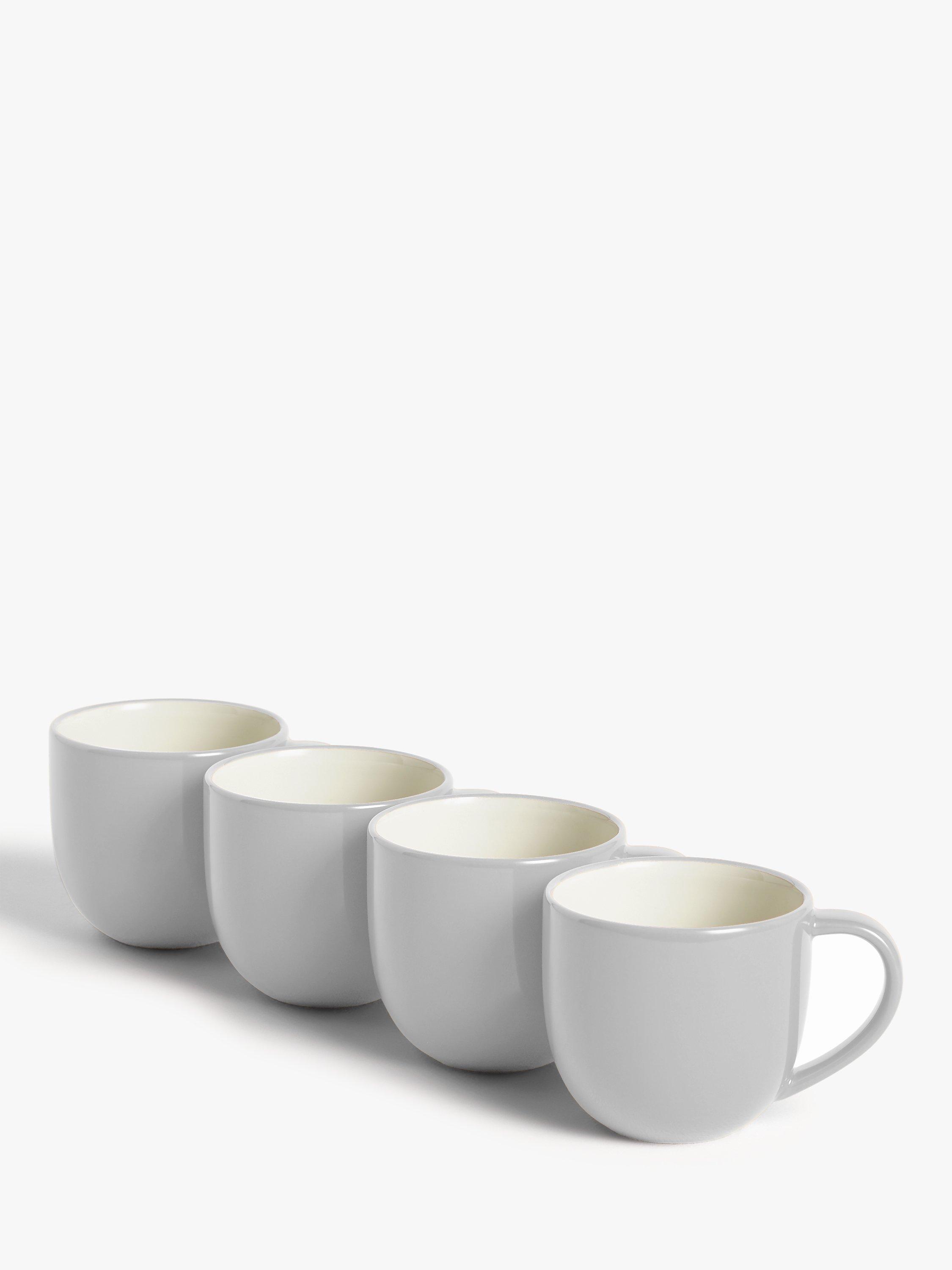 John Lewis ANYDAY Two Tone Stoneware Mugs, Set of 4, 340ml, Slate