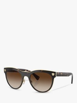 Versace VE2198 Women's Oval Sunglasses, Tortoise/Brown Gradient