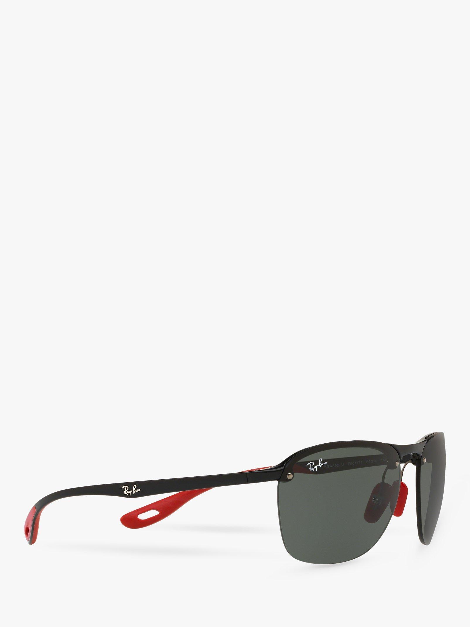 Product image 11 of 11, which shows Ray-Ban RB4302M Men's Scuderia Ferrari Collection Oval Sunglasses, Black Red/Green