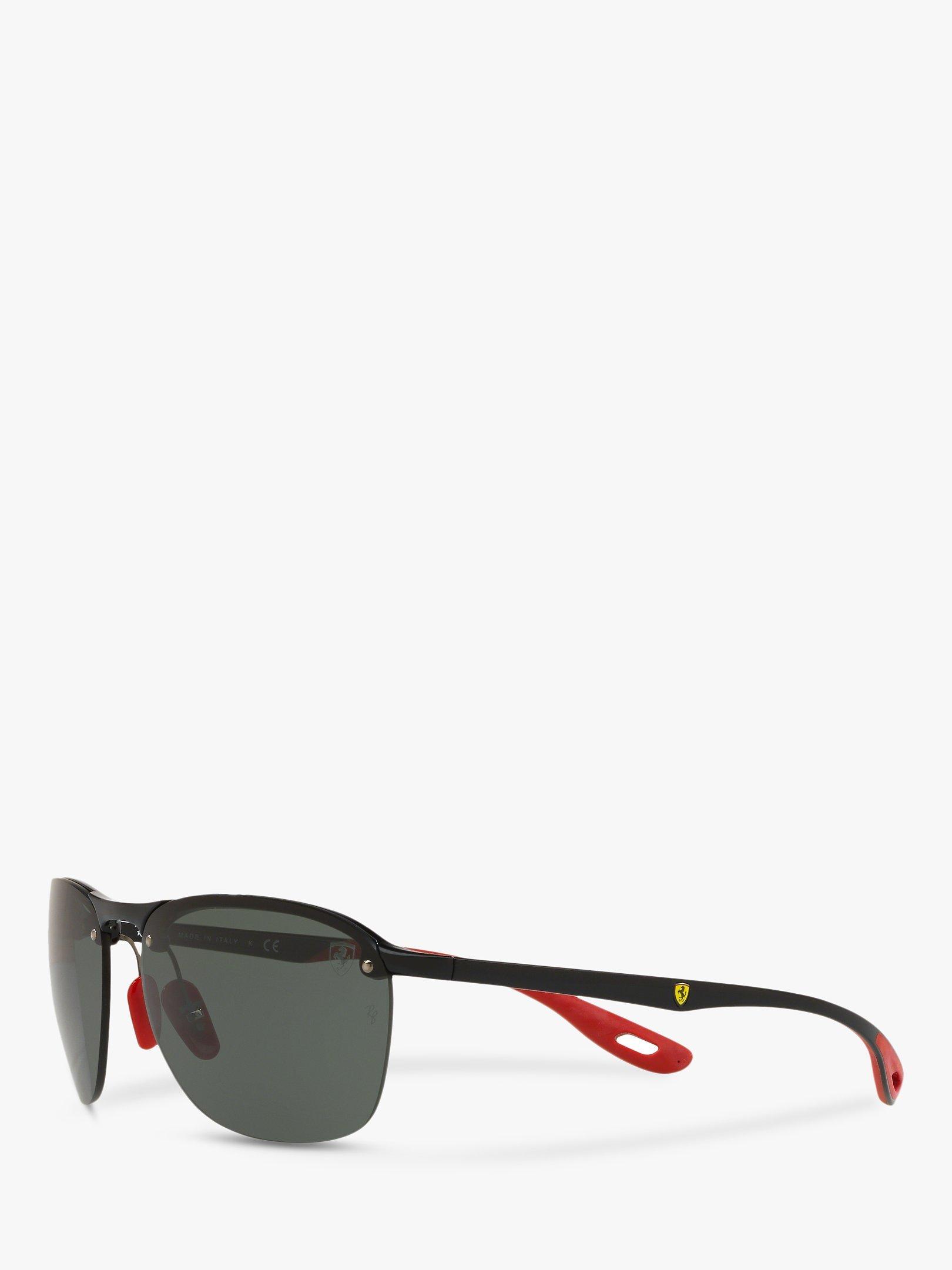Product image 2 of 11, which shows Ray-Ban RB4302M Men's Scuderia Ferrari Collection Oval Sunglasses, Black Red/Green