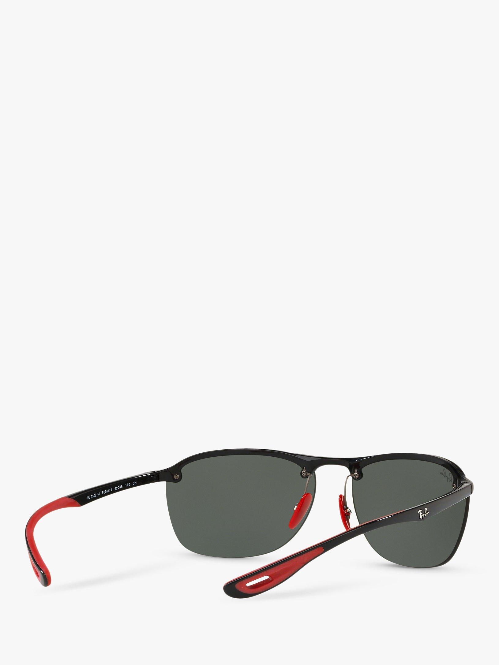 Product image 8 of 11, which shows Ray-Ban RB4302M Men's Scuderia Ferrari Collection Oval Sunglasses, Black Red/Green