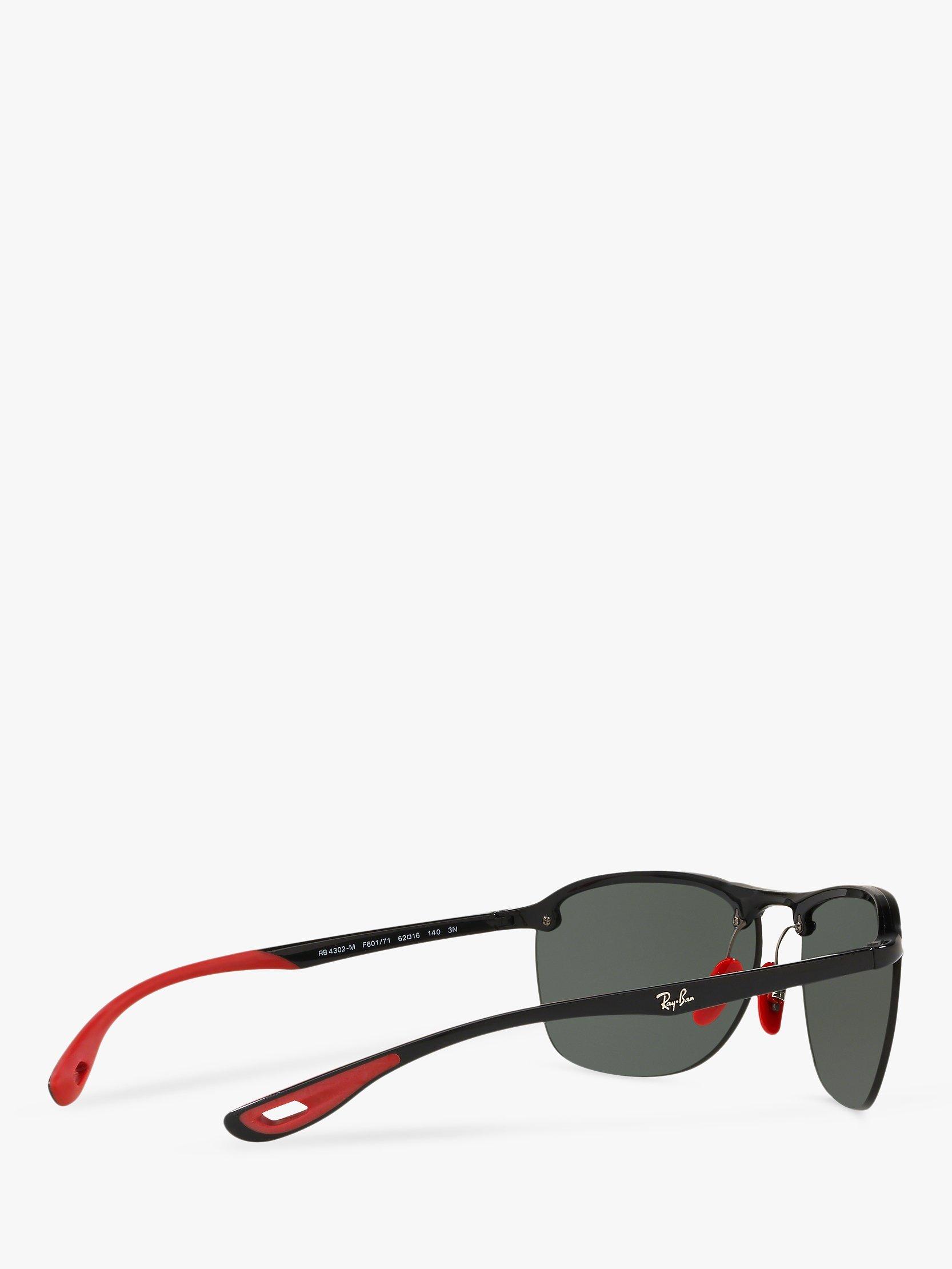 Product image 9 of 11, which shows Ray-Ban RB4302M Men's Scuderia Ferrari Collection Oval Sunglasses, Black Red/Green