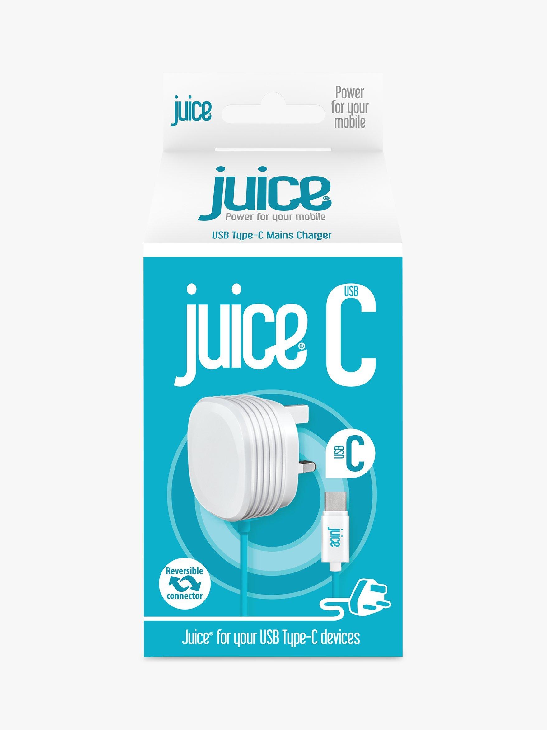 Juice Power Delivery Plug to USB Type-C, 2.4 Amp, Blue