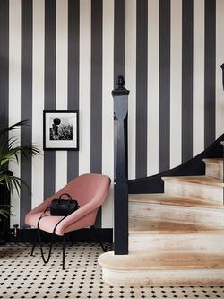 Cole & Son Jaspe Stripe Wallpaper - view 2, 110/4025, Black/White