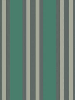 Cole & Son Polo Stripe Wallpaper, 110/1002, Teal/Gilver