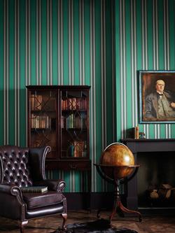 Cole & Son Polo Stripe Wallpaper - view 2, 110/1002, Teal/Gilver