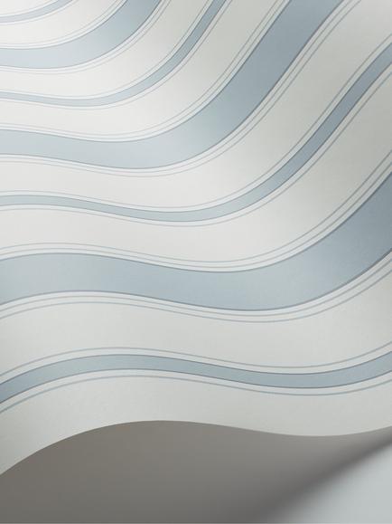 Cole & Son Cambridge Stripe Wallpaper - view 2, 110/8039, Pale Blue
