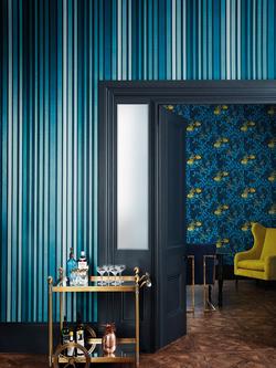Cole & Son Carousel Stripe Wallpaper - view 2, 110/9042, Blue