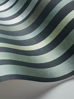 Cole & Son Carousel Stripe Wallpaper - view 2, 110/9041, Frosty Green