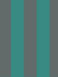 Cole & Son Glastonbury Stripe Wallpaper, 110/6032 Teal & Charcoal