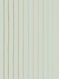 Cole & Son College Stripe Wallpaper, 110/7036 Duck Egg & Gilver