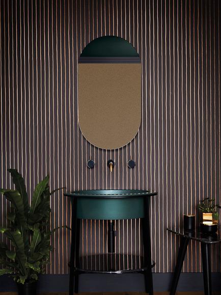 Cole & Son College Stripe Wallpaper - view 2, 110/7034 Charcoal & Gold