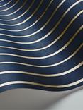 Cole & Son College Stripe Wallpaper, 110/7037 Ink
