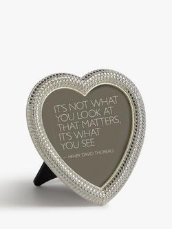 John Lewis Eugenie Diamond Heart Photo Frame, 4 x 4" (10 x 10cm), Silver, Silver