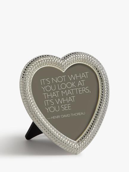 John Lewis Eugenie Diamond Heart Photo Frame, 4 x 4" (10 x 10cm), Silver, Silver