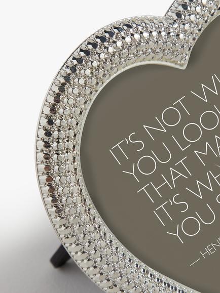 John Lewis Eugenie Diamond Heart Photo Frame, 4 x 4" (10 x 10cm), Silver - view 2, Silver