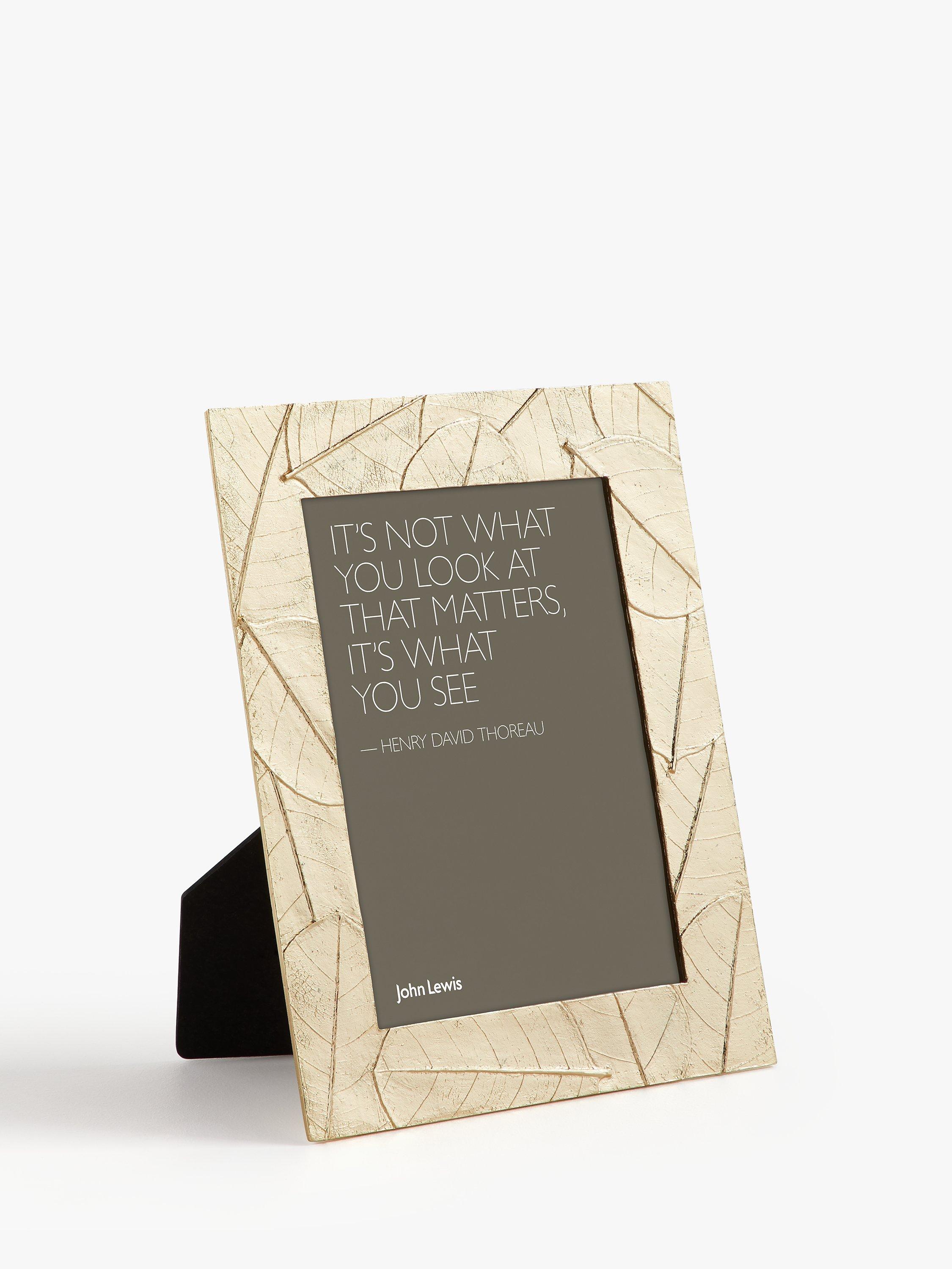 John Lewis & Partners Rebecca Leaf Embossed Photo Frame, 5 x 7" (13 x 18cm), Gold