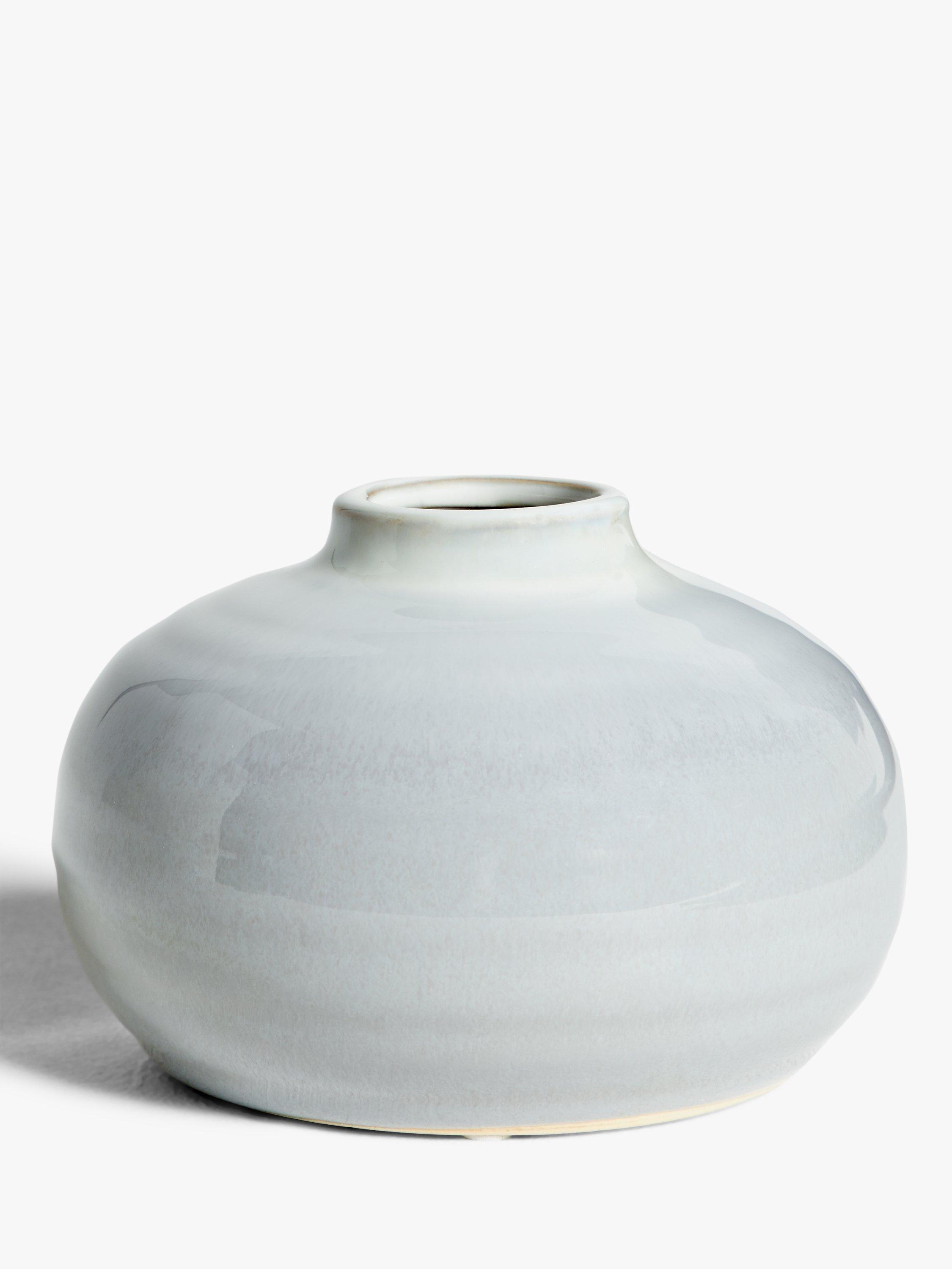 John Lewis & Partners Round Bud Vase, Grey, H9cm
