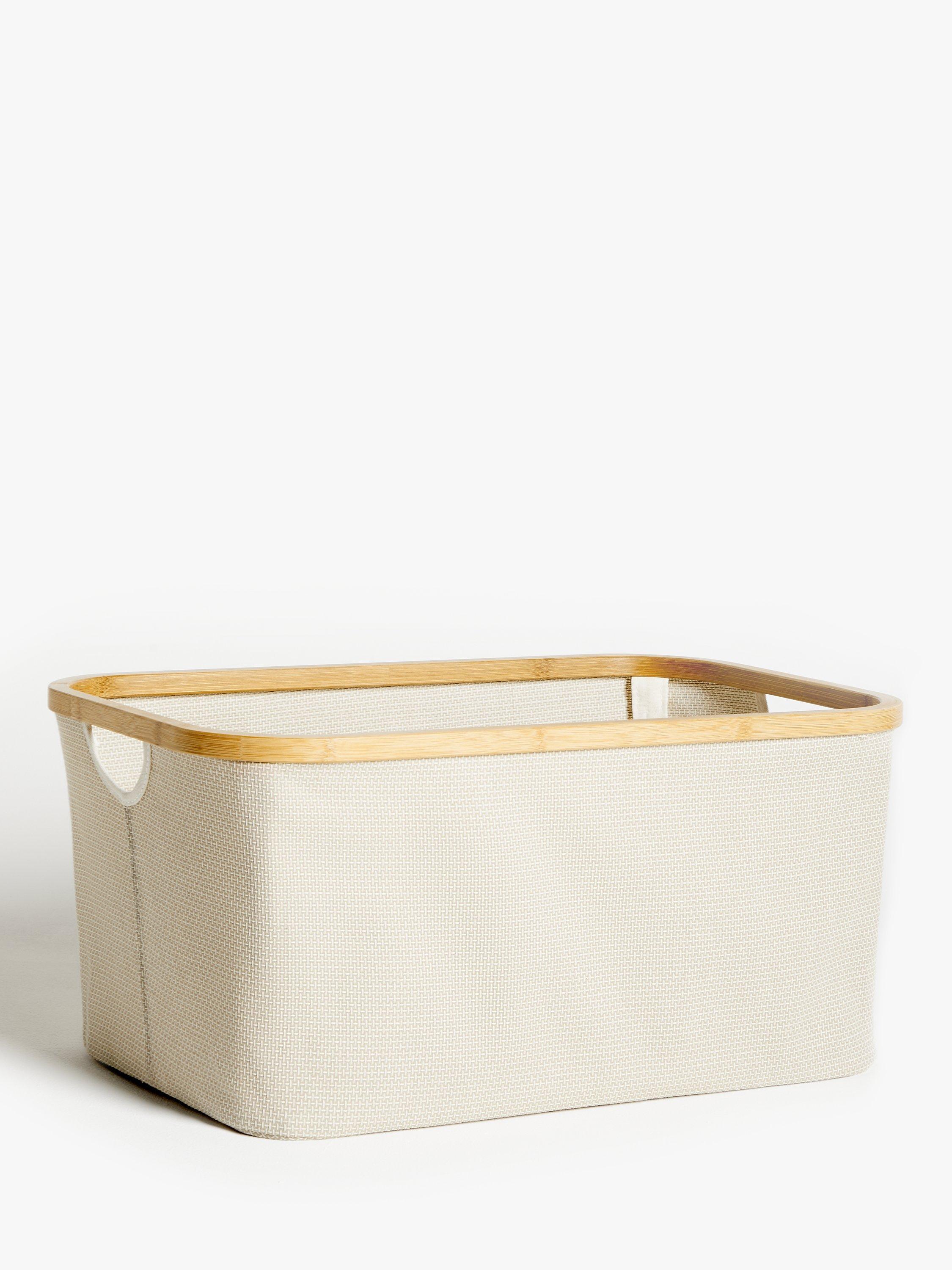 John Lewis Bamboo Rim Rectangular Storage Basket, Small