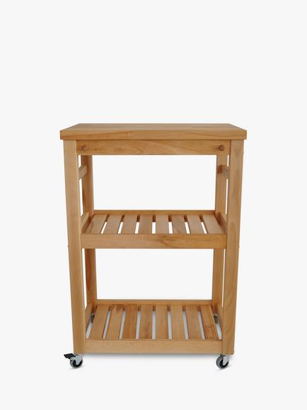 John Lewis Beech Wood Butcher's Trolley, Natural, Natural