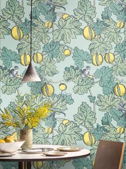 Cole & Son Fruotto Proibito Wallpaper - view 2, 114/1002 Seafoam & Lemon