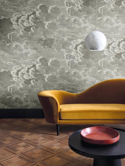 Cole & Son Nuvolette Wallpaper Set - view 2, 114/2004 Gilver & Charcoal