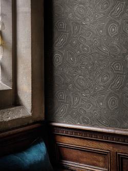 Cole & Son Malachite Wallpaper - view 2, 114/6012 Charcoal & Silver