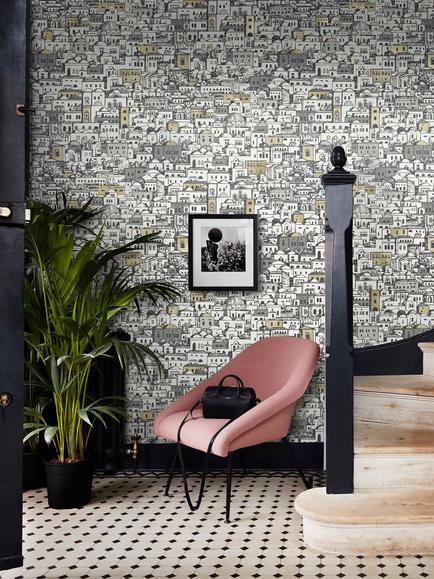 Cole & Son Mediterranea Wallpaper - view 2, 114/7013 White & Metallic