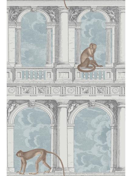 Cole & Son Procuratie con Vista Wallpaper, 114/8015 Stone & Powder Blue