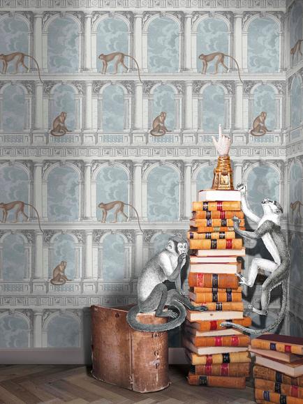 Cole & Son Procuratie con Vista Wallpaper - view 2, 114/8015 Stone & Powder Blue