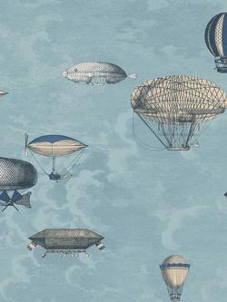 Cole & Son Macchine Volanti Wallpaper Set, 114/10021 Slate Blue & Gilver