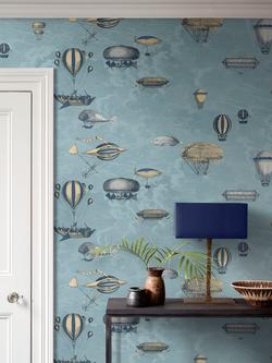 Cole & Son Macchine Volanti Wallpaper Set - view 2, 114/10021 Slate Blue & Gilver