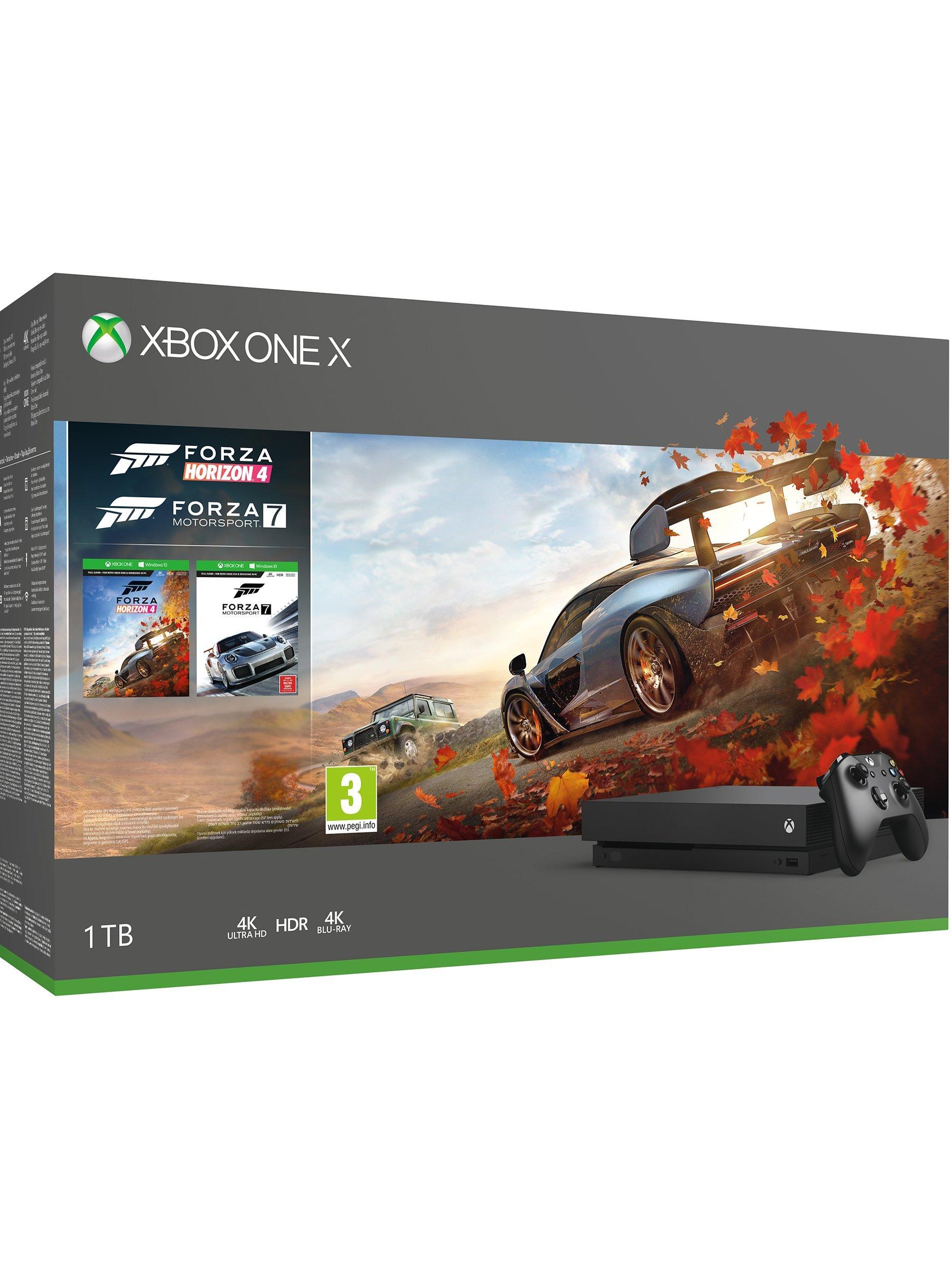 Microsoft Xbox One X Console 1TB with Wireless Controller and Forza Horizon 4 Forza Motorsport 7 Bundle