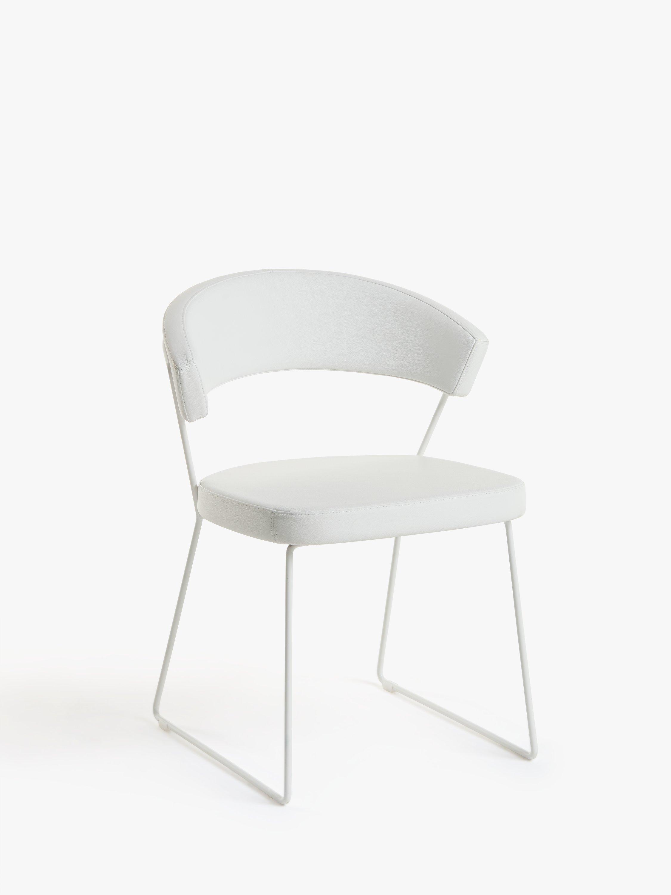 Connubia by Calligaris New York Leather Dining Chair, White