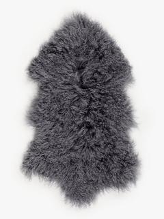 John Lewis Sheepskin Mongolian Rug, Grey