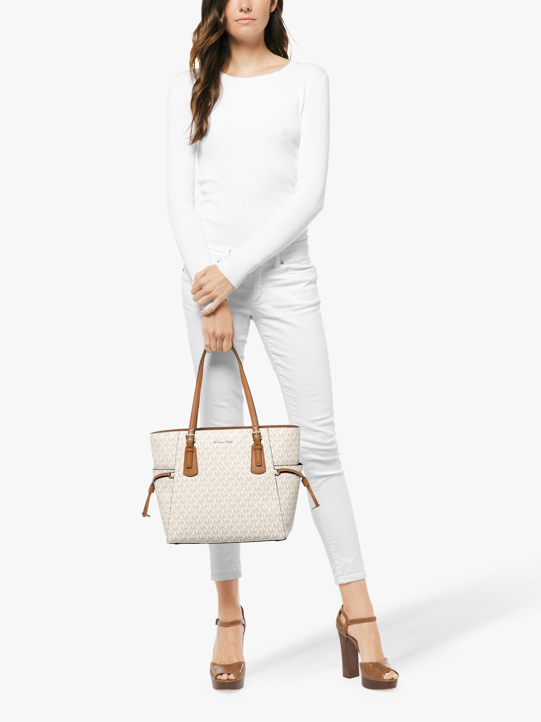 Michael Kors Vanilla Coated Canvas popular Tote Bag