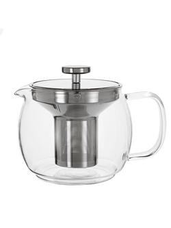 John Lewis Glass Teapot with Infuser, 1.2L, Clear, Clear
